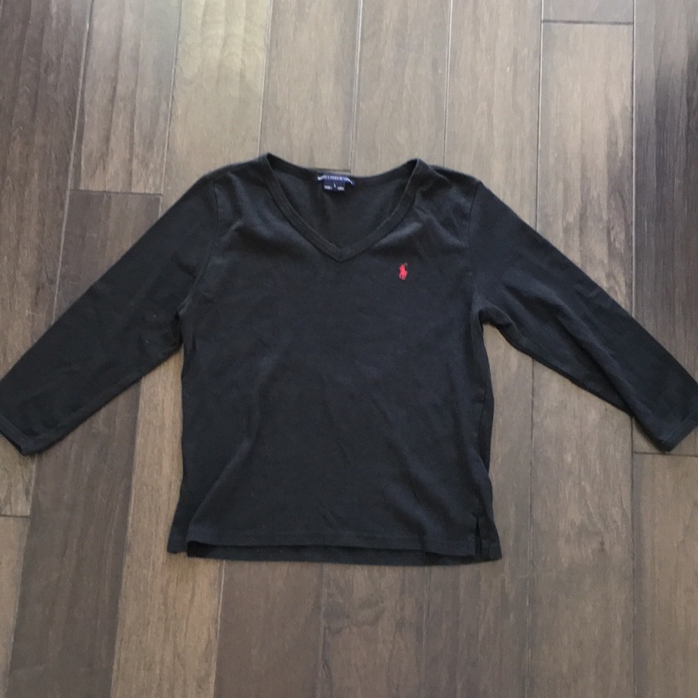 Ralph Lauren Black Vneck Top Shirt
